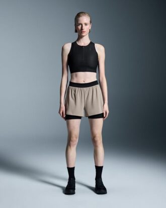 Damen 3″ Performance 2/1 Shorts Cinder | Schwarz