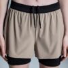Damen 3″ Performance 2/1 Shorts Cinder | Schwarz