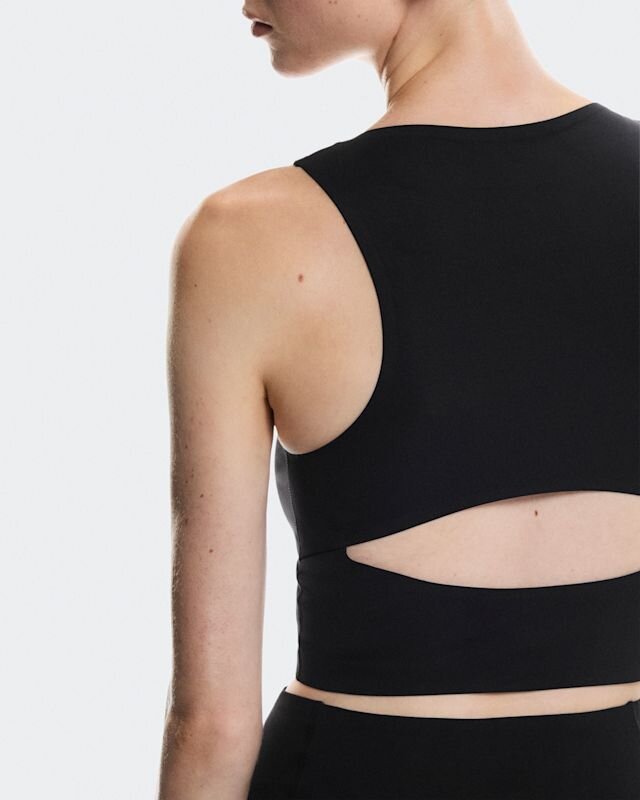 Damen Studio Crop Top mit offenem Rücken Damen Studio Crop Top mit offenem Rücken