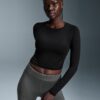 Damen Studio Long-T Crop